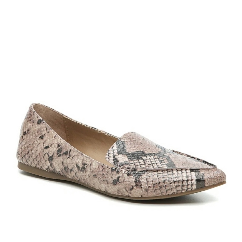 Steve Madden Snake Print Loafers - Soft Pink and Black